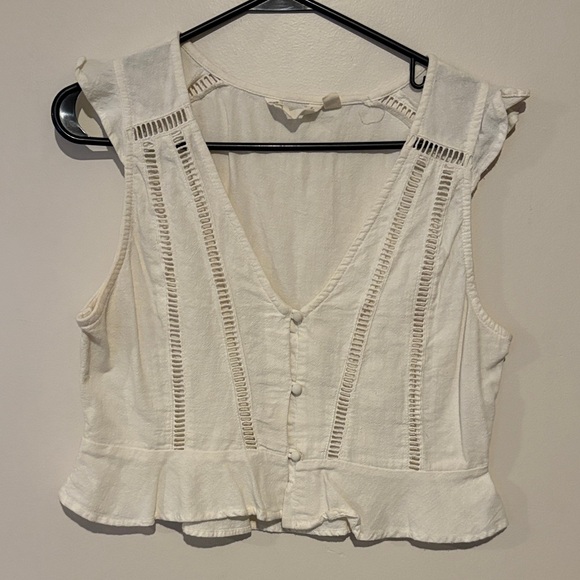 Billabong Cream Sleeveless Crop Top - Picture 1 of 2